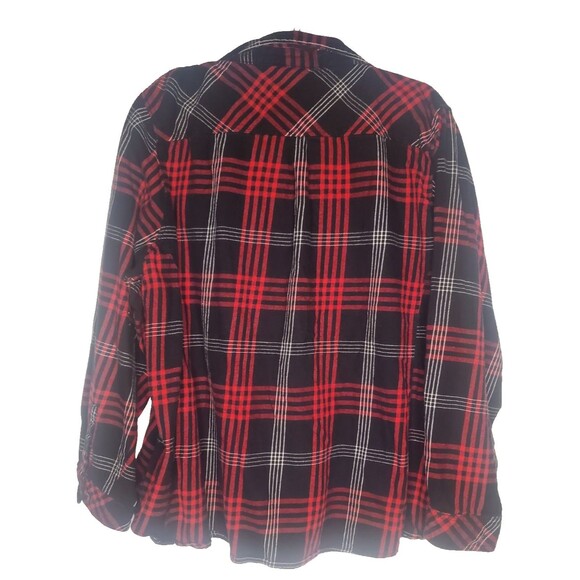 Great Northwest Indigo Red and Black Flannel Button Down Size 2X - Picture 3 of 4